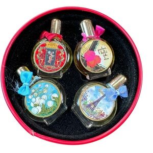 Vintage Venusta Rance 4 Miniature Perfume Bottles in Tin Can Made in Italy